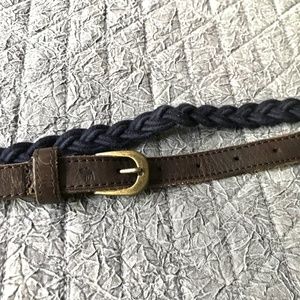 Abercrombie & Fitch Skinny Braid Knit Leather Belt